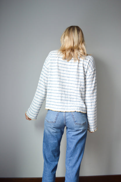 naomi blue striped henly top