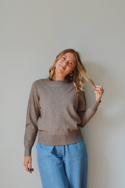 ESPRESSO CREW NECK SWEATER