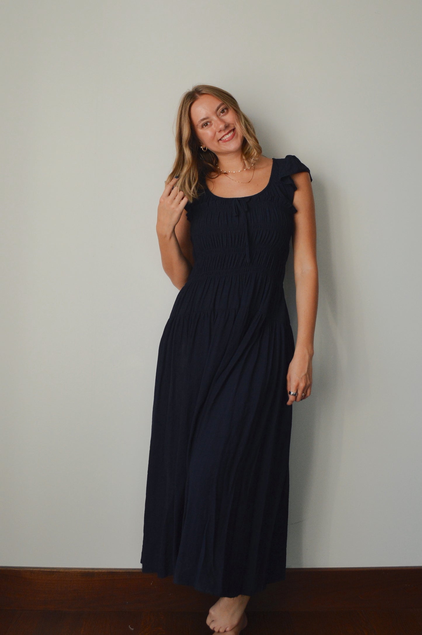 MARGOT NAVY MIDI DRESS