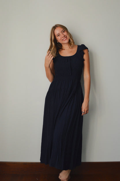 MARGOT NAVY MIDI DRESS