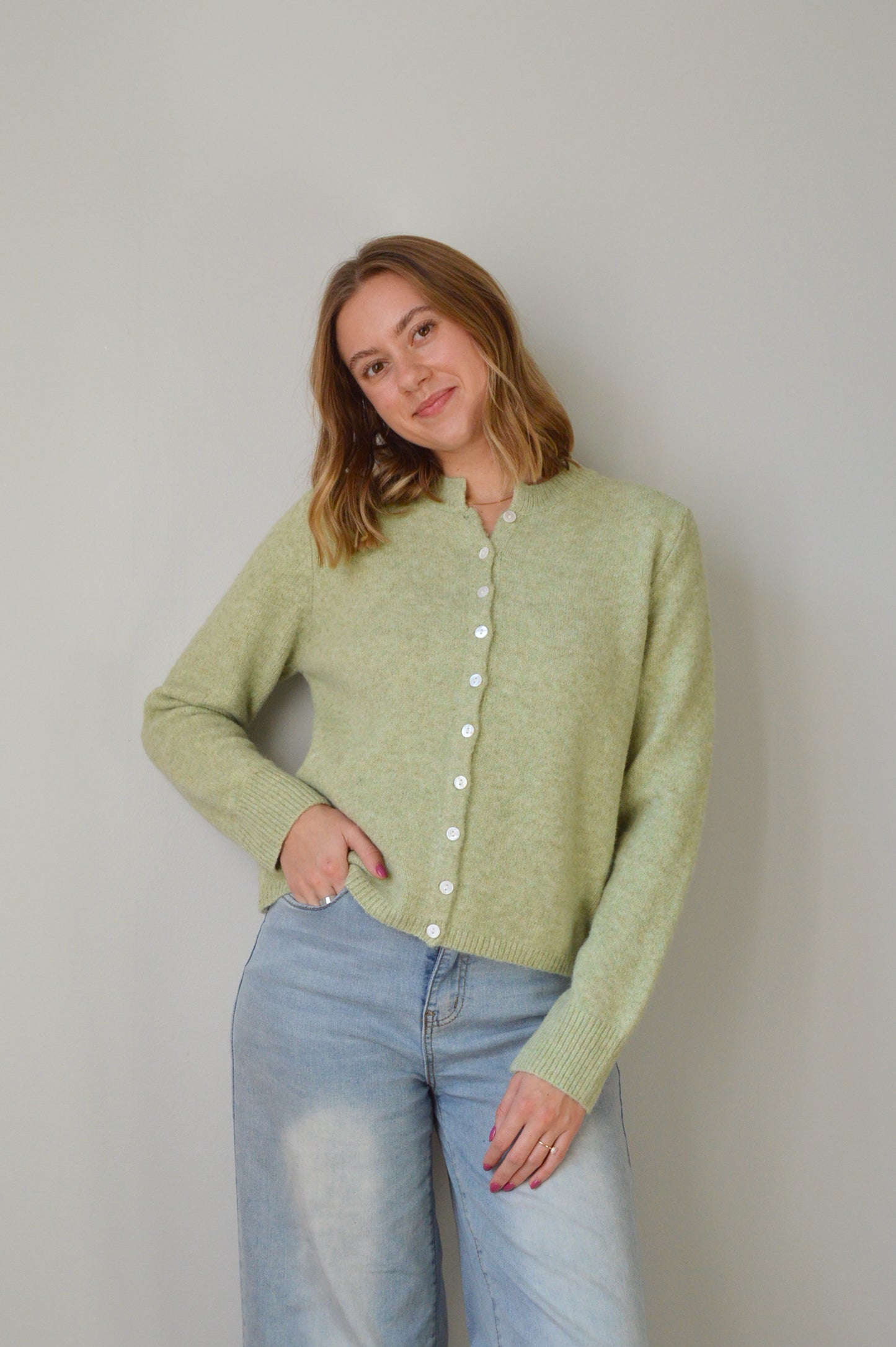 MATCHA GREEN CARDIGAN