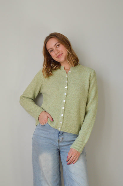 MATCHA GREEN CARDIGAN