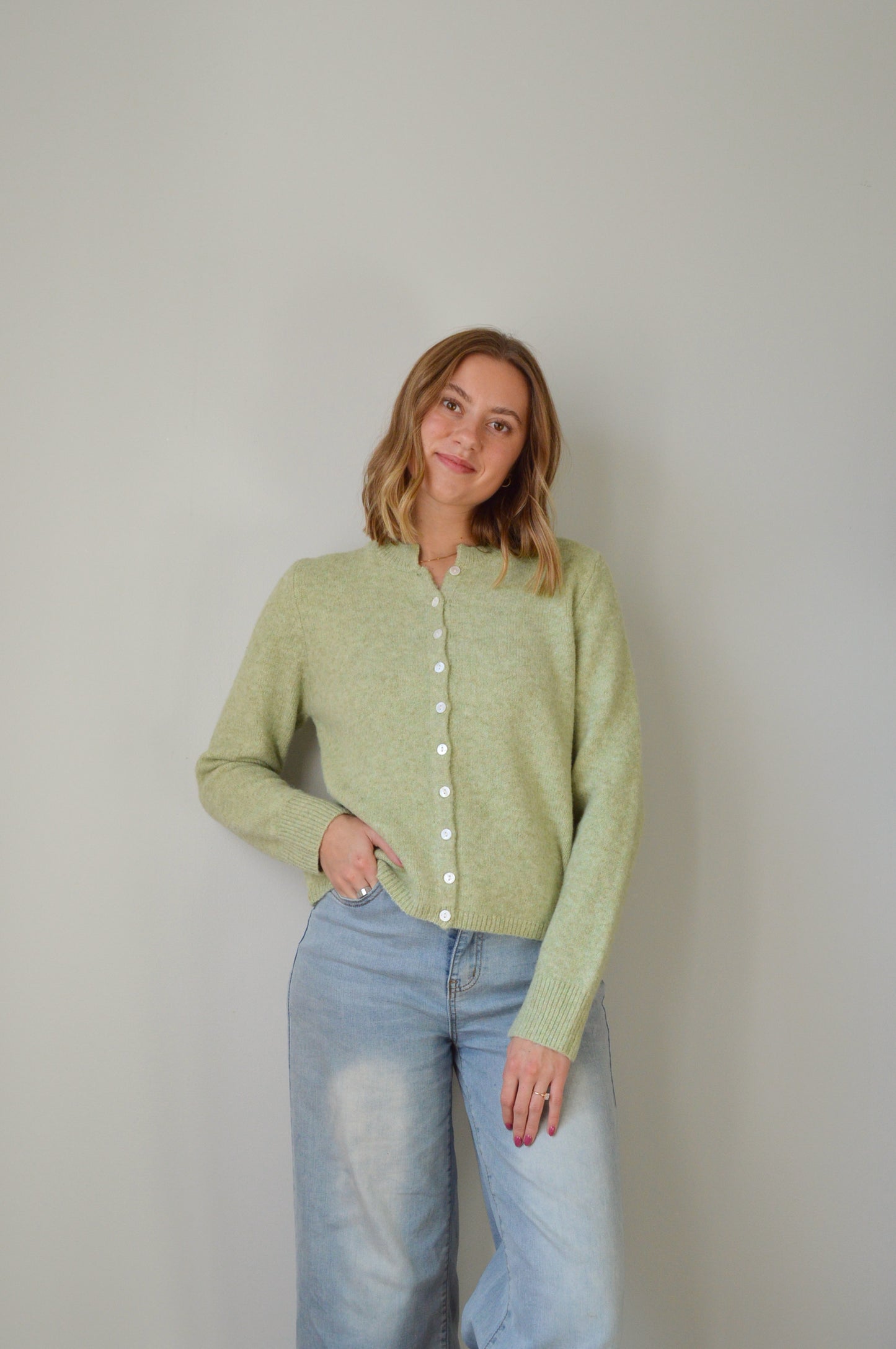 MATCHA GREEN CARDIGAN