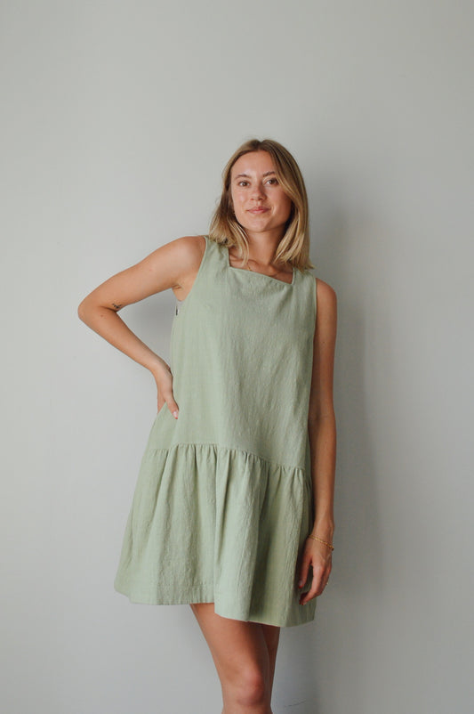 SEAGRASS LINEN MINI DRESS