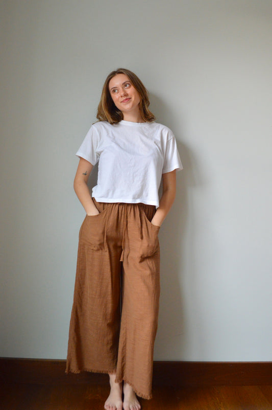 CINNAMON SUGAR WIDE LEG PANTS