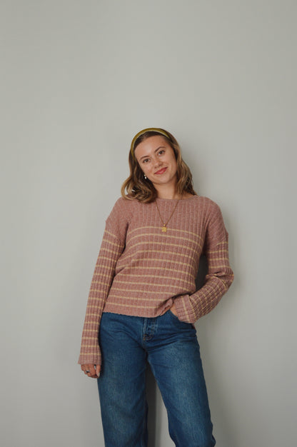 STRAWBERRY LEMONADE STRIPED SWEATER