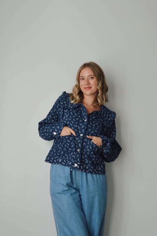 CLAUDIA FLORAL DENIM JACKET