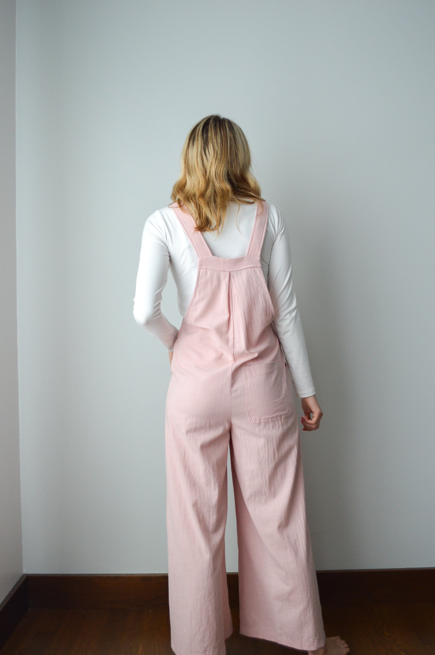 songbird pink pintuck overalls