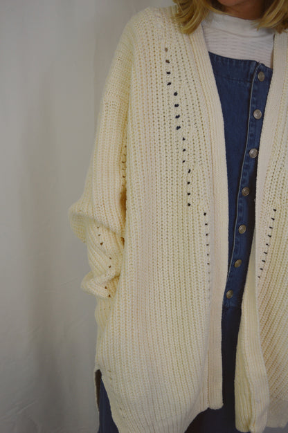 CREAM CHUNKY KNIT CARDIGAN