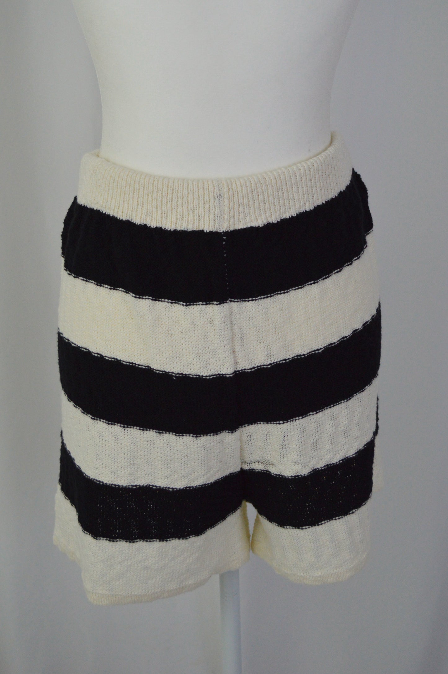 BLACK & CREAM SWEATER SHORTS