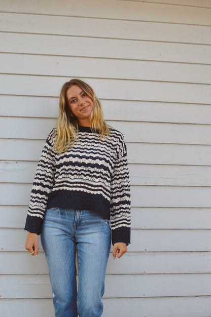 WIND & WAVES NAVY STRIPED SWEATER