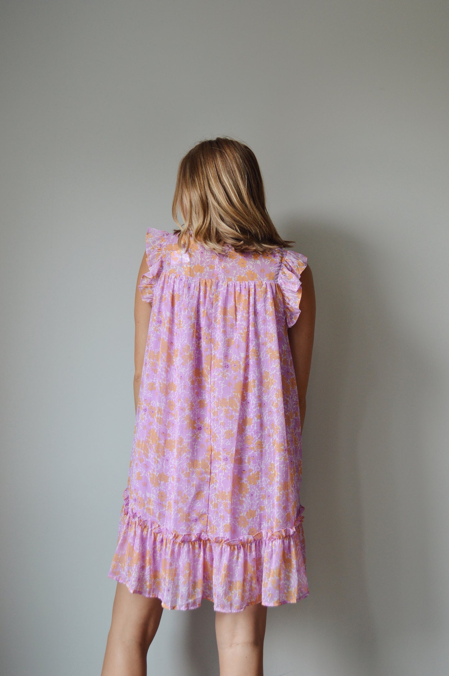 PETAL SHIMMER MINI DRESS