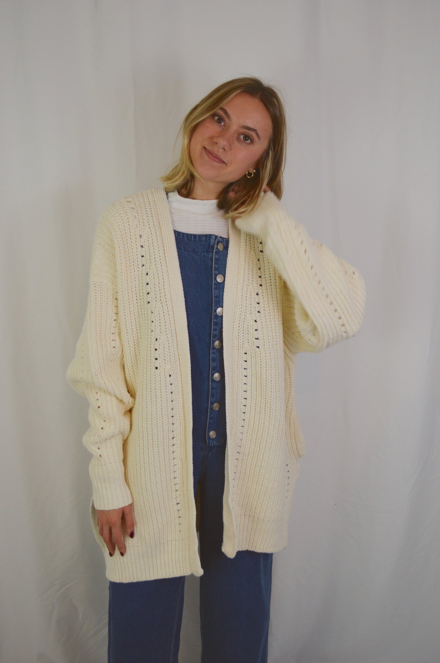 CREAM CHUNKY KNIT CARDIGAN