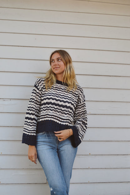 WIND & WAVES NAVY STRIPED SWEATER