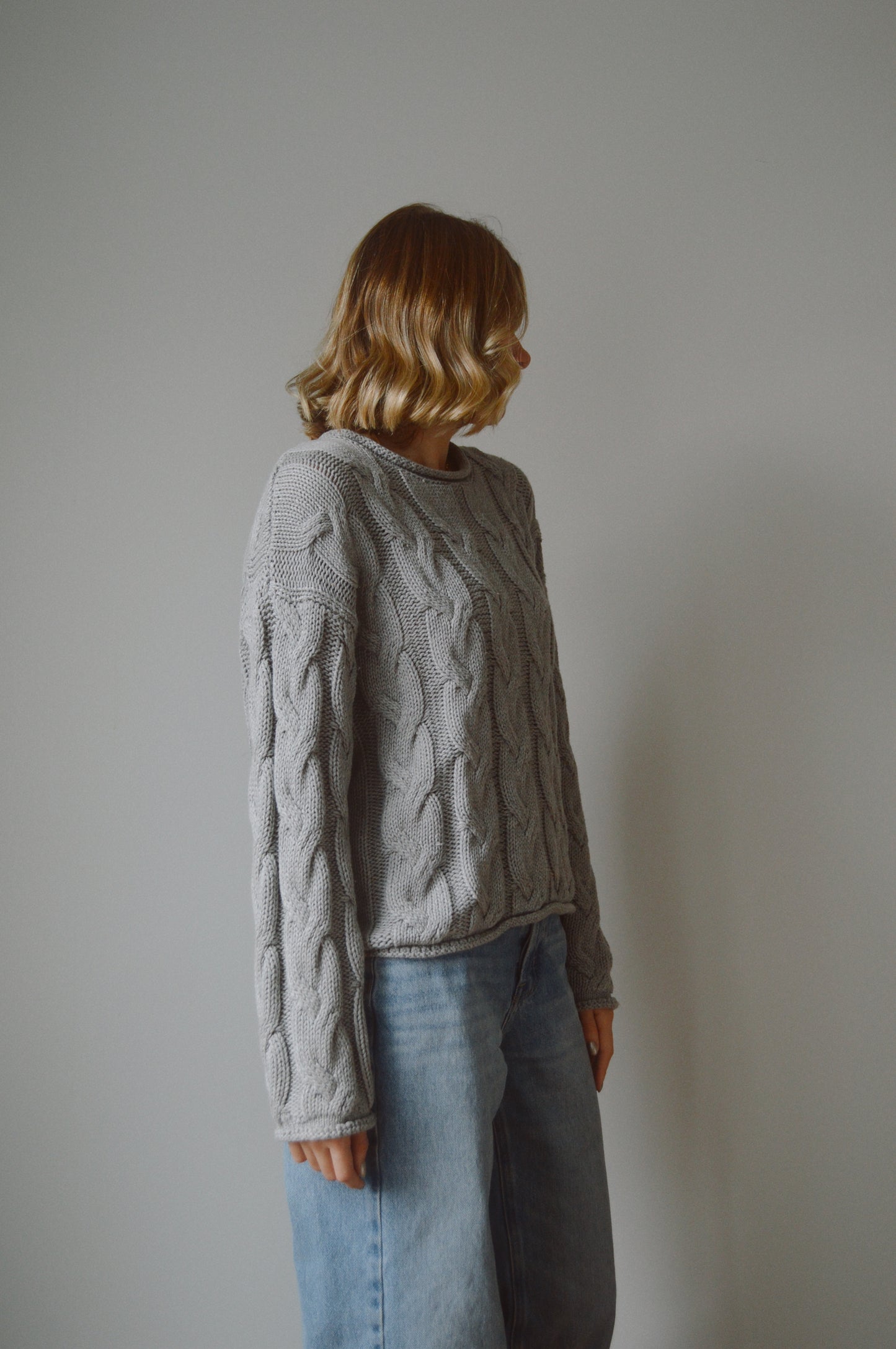 WINTER SKIES BRAIDED SWEATER