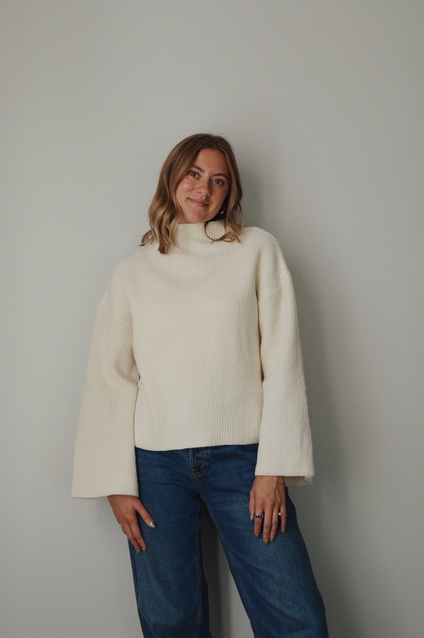 SALT BELL SLEEVE SWEATER