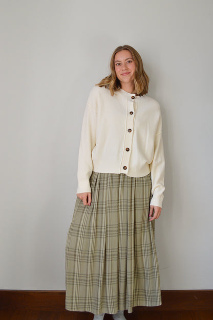 EVERGREEN PLAID MAXI SKIRT
