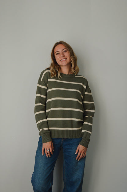 OLIVE BRANCH STRIPED SWEATER