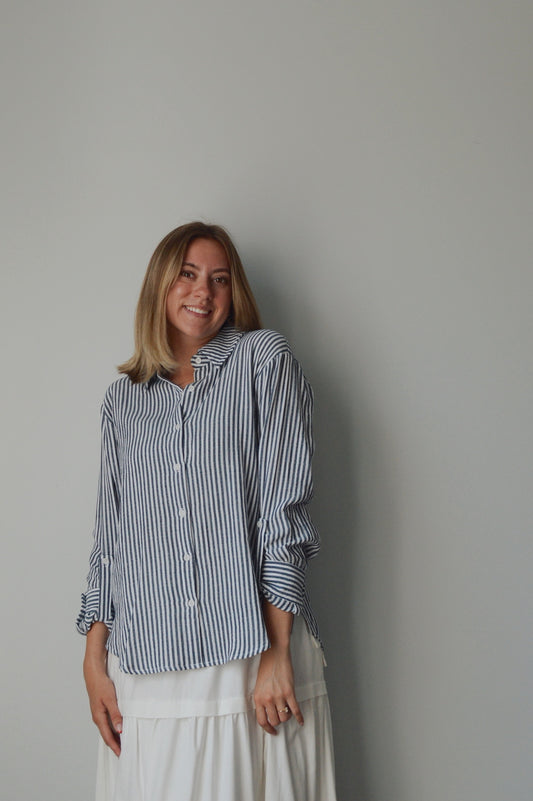 NAUTICAL NAVY STRIPED BLOUSE